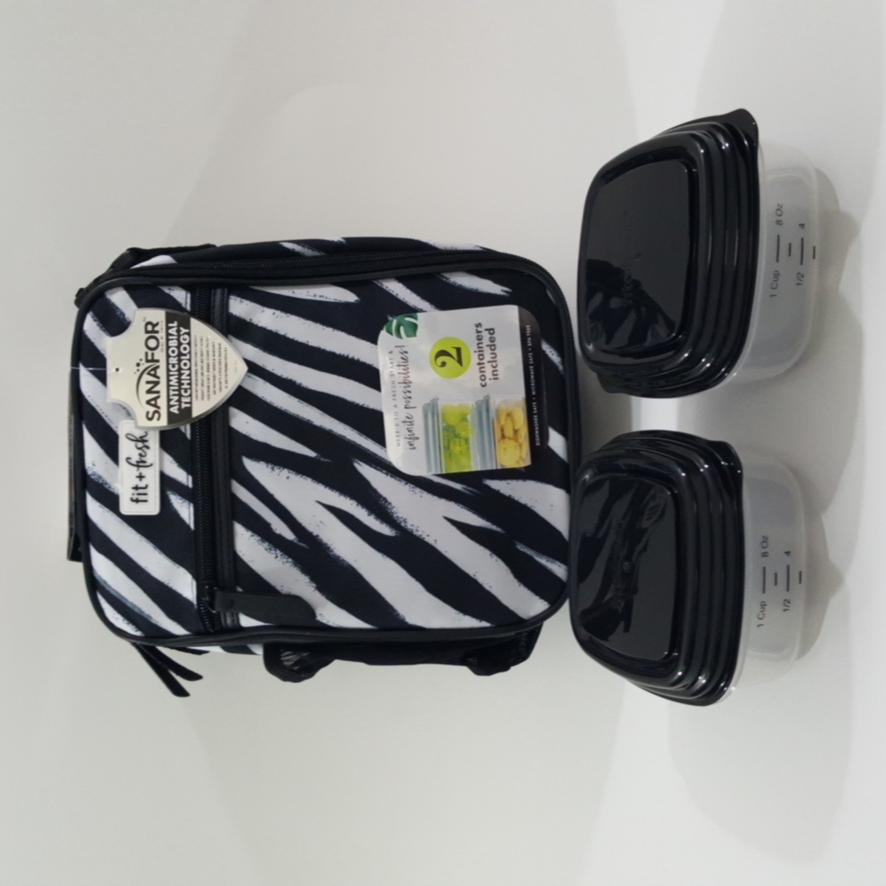 Fit + Fresh zebra print lunch tote